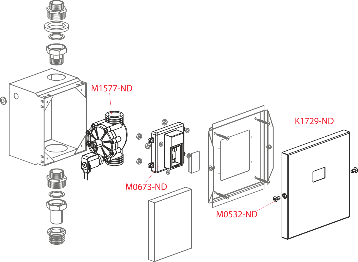 Устройство автоматического смыва для унитаза, металл, 12 B (подключение к сети) ALCAPLAST ASP3K - Вид №2