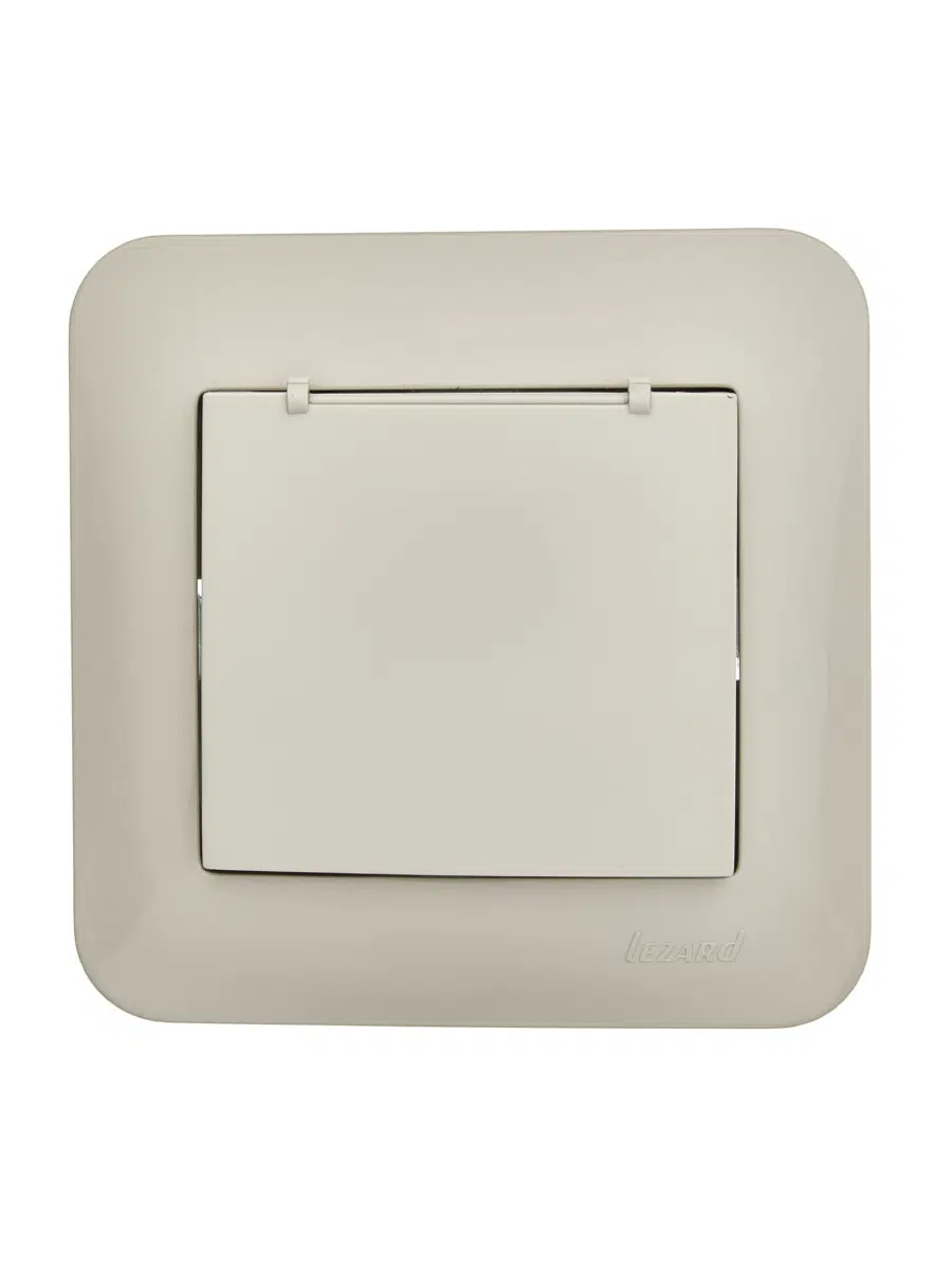 ASTI Розетка с/з с крышкой ПБТ крем LEZARD 7081-0303-123B