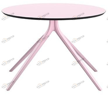 Albaplus Журнальный столик из стали с круглой столешницей из hpl Momo sun-id-1381622