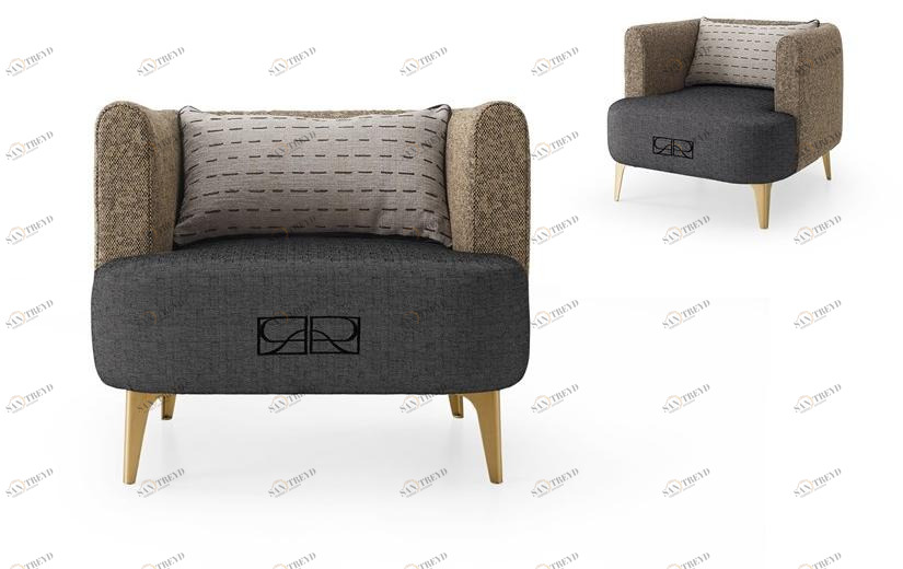 Barnini Oseo Кресло с обивкой из ткани с подлокотниками Richmond upon thames Rc42