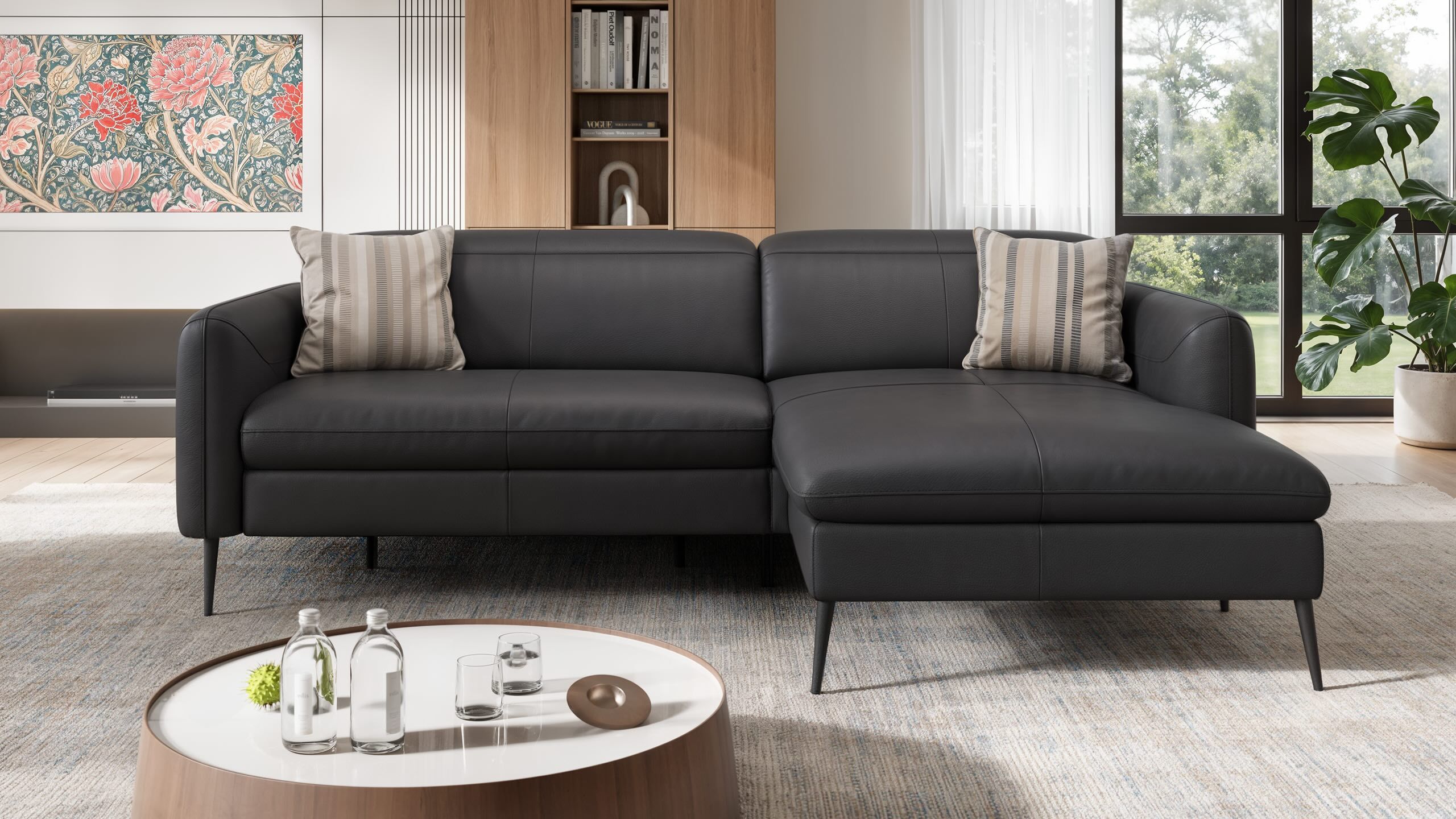 Кожаный диван с полуостровом Sofanella Мессина ARCH-00143650 - Вид №4