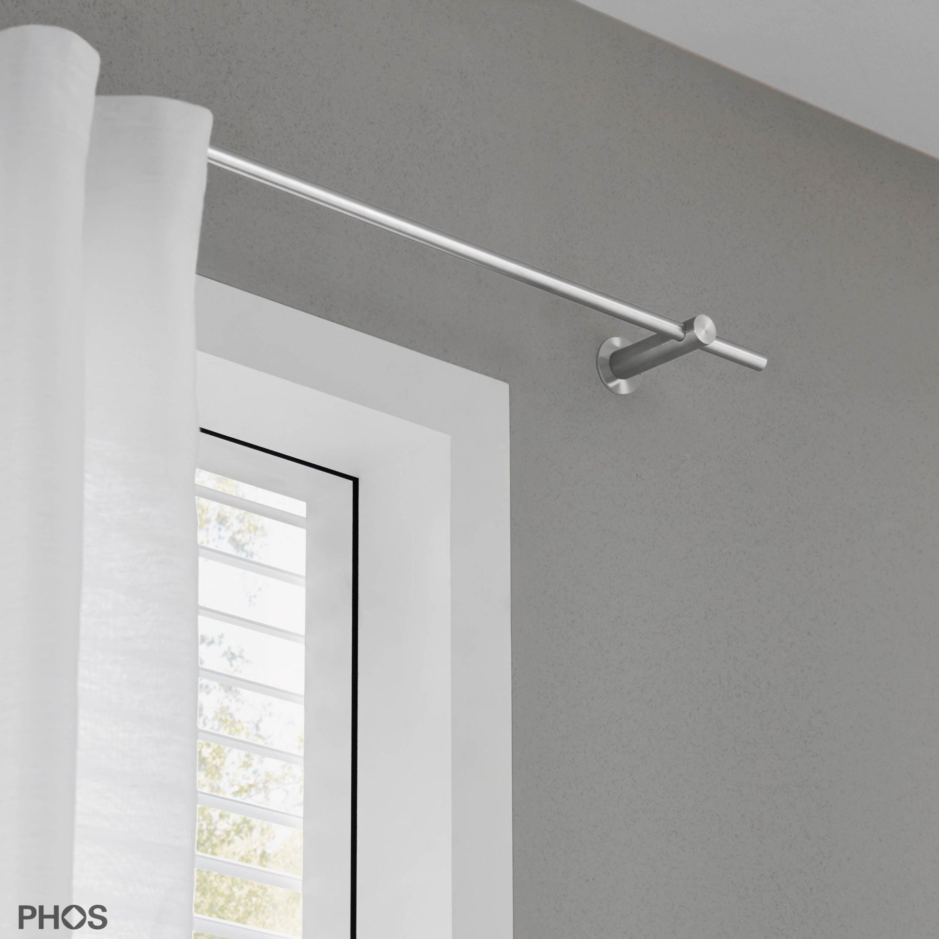 VS20-80-1400 Комплект карнизов: 140 см с 2 кронштейнами (небольшое расстояние от стены) PHOS  - Вид №1