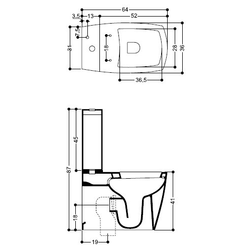 42324 Компакт унитаз с бачком Белый  X-Tre Италия Santreyd - Вид №1