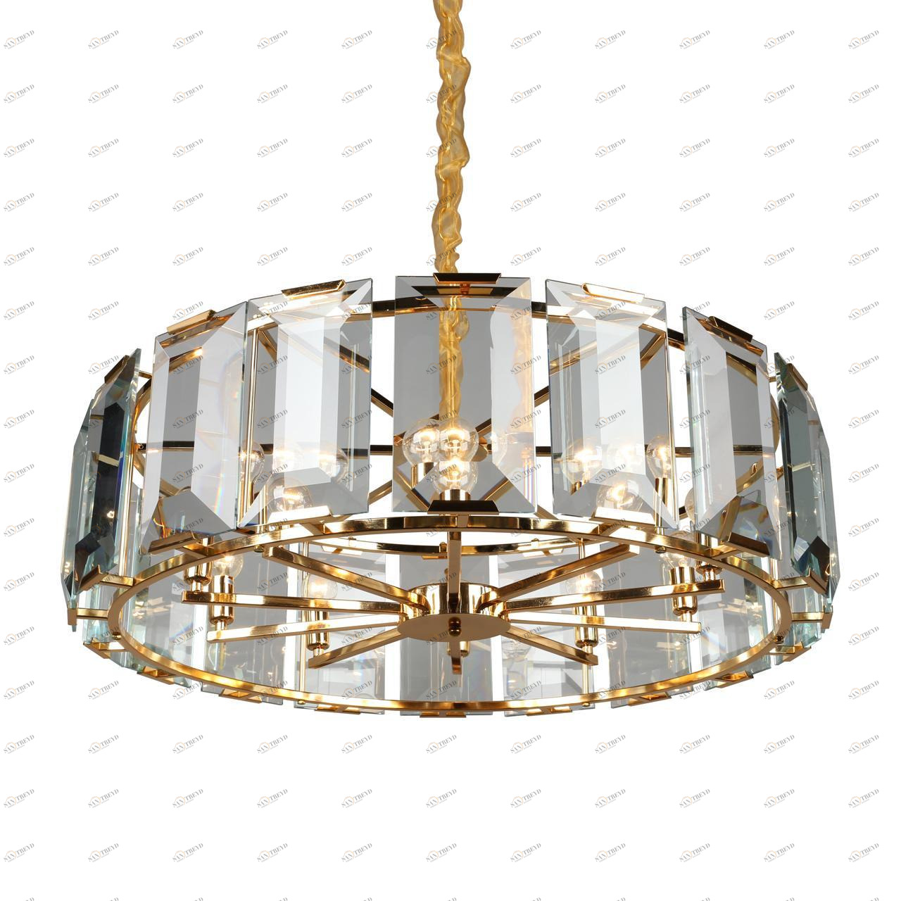 Подвесная люстра Omnilux Noventa OML-81503-10 OMNILUX ДИЗАЙНЕРСКИЕ, NOVENTA 336816 Золото;прозрачный;серый 