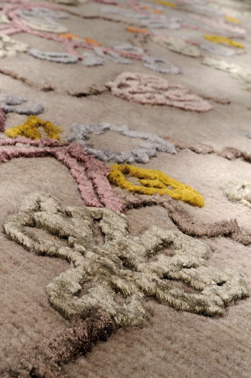 Warli Шерстяной коврик ручной работы с рисунком на заказ Annodati sun-id-1477679 - Вид №1