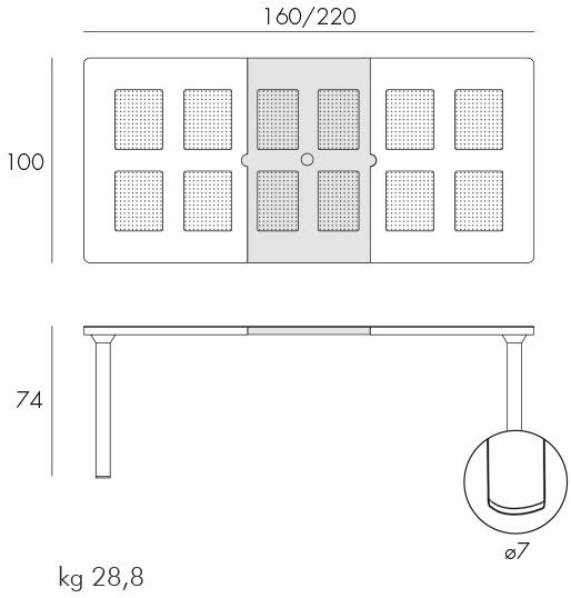 Nardi Прямоугольный раздвижной стол в современном стиле с регулируемой высотой Libeccio/levante sun-id-1455356 - Вид №7