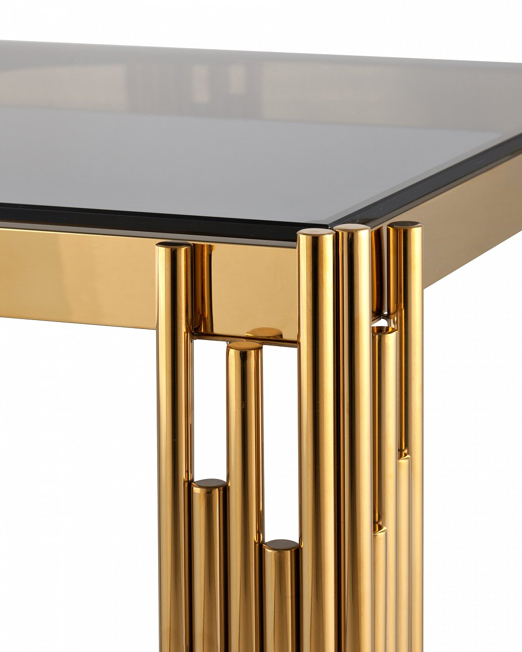 Журнальный столик стеклянный дымчатый с основанием золото 55х55 см "Гэтсби" STOOL GROUP  00-3881914 Золото  - Вид №2