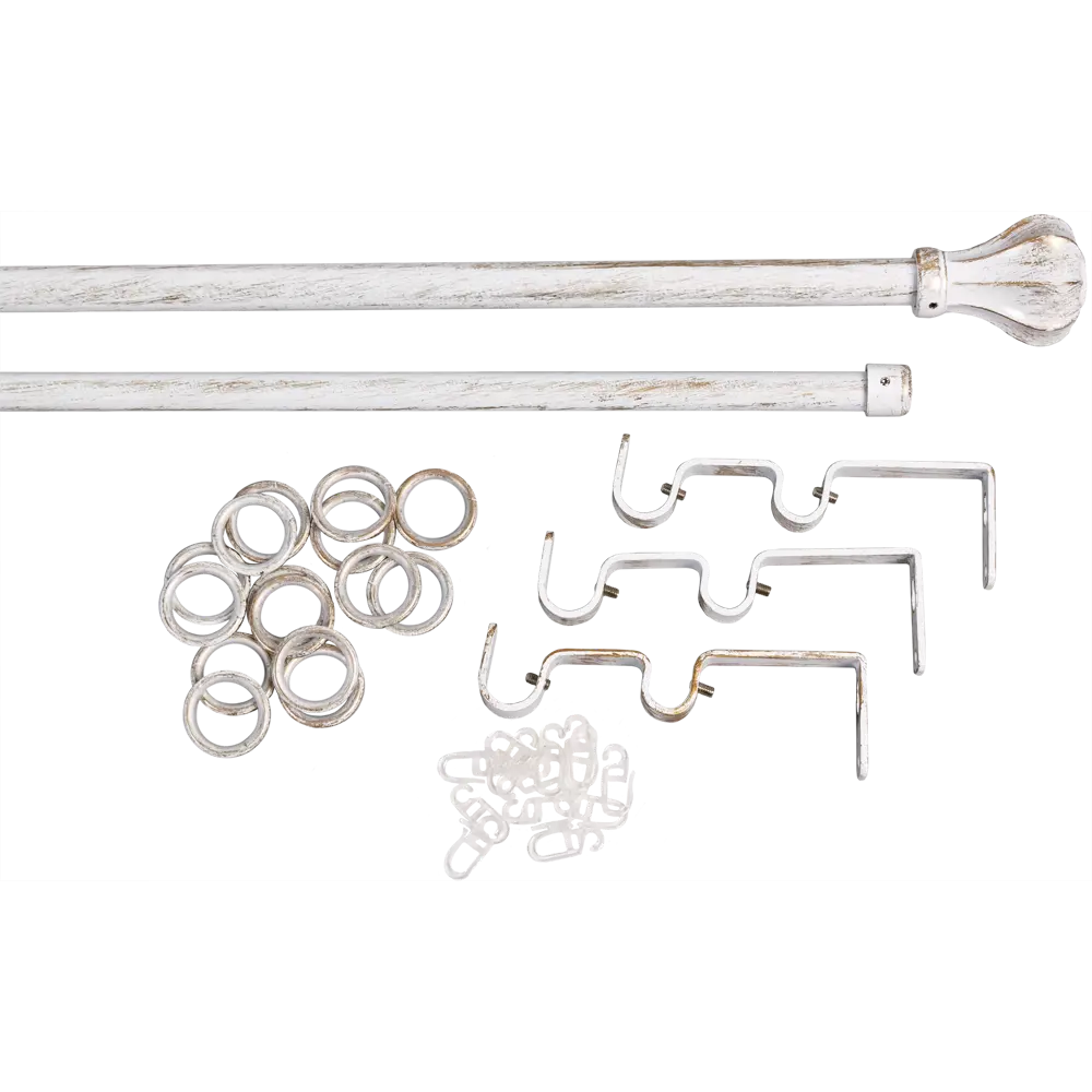 Карниз двухрядный раздвижной Inspire Чаша 160-300 см цвет белый антик STLM-2076968 - Вид №1