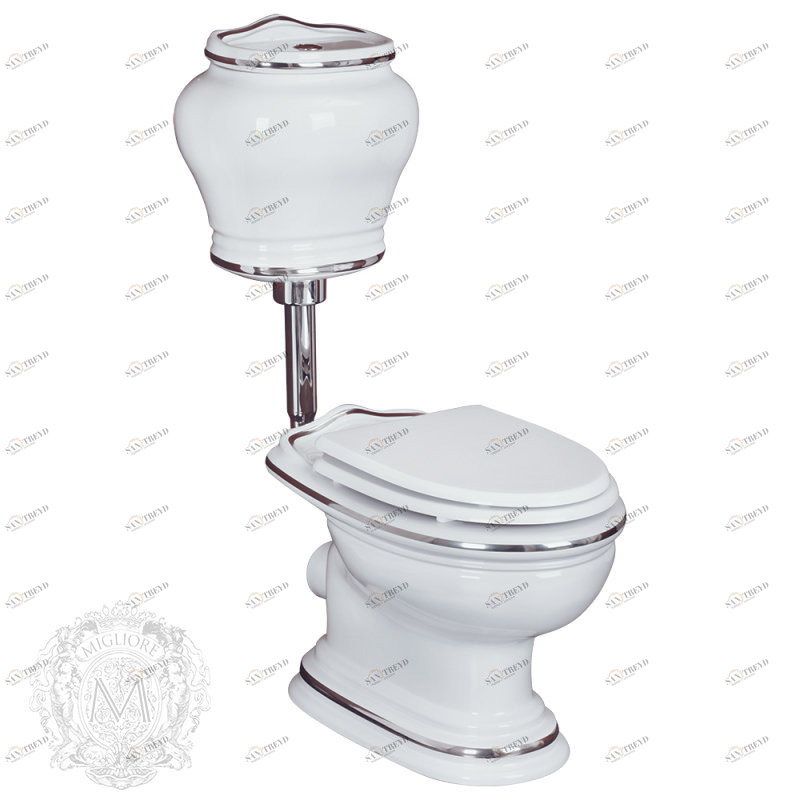 ML.MLD-25.711.BI/ML.MLD-25.738.BI/ML.RIC-29.045.CR/ML.OLV-29.015/ML.OLV-29.013/ML.OLV-29.014.CR Компакт унитаз с бачком Хромированный Migliore  Италия 