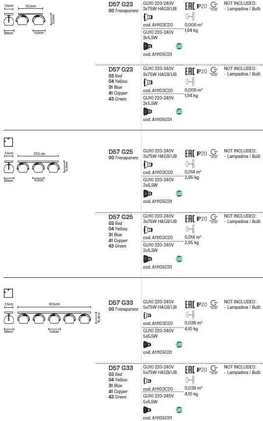 Настенный светильник / потолочный светильник Fabbian Beluga Colour ARCH-00044054 - Вид №3