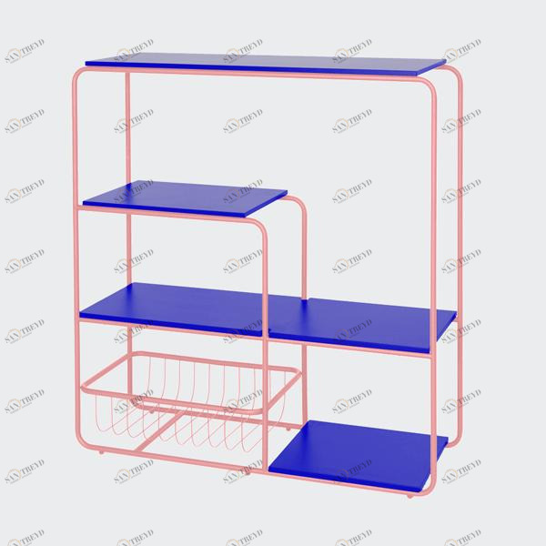 Стеллаж металлический с 4 полками синий Bauhaus by Varya Schuka WOODI  00-3966205 Синий 
