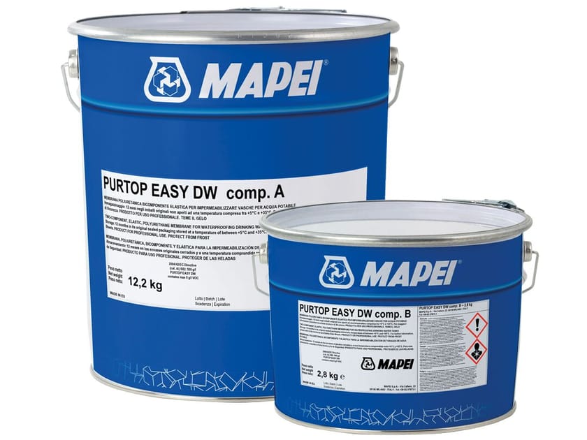 Эластичная двухкомпонентная полиуретановая мембрана для гидроизоляции резервуаров для питьевой воды MAPEI гидроизоляция надземных конструкций ARCH-00128942