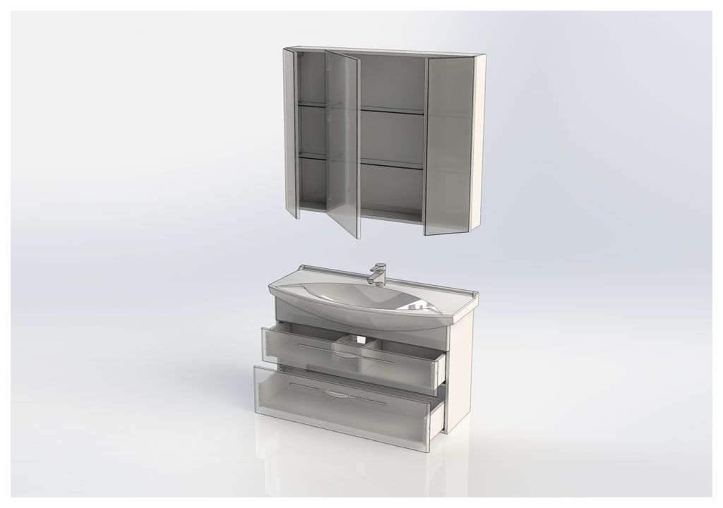 Мебель для ванной Aquanet Ирвин 105 белый 00210255 - Вид №4