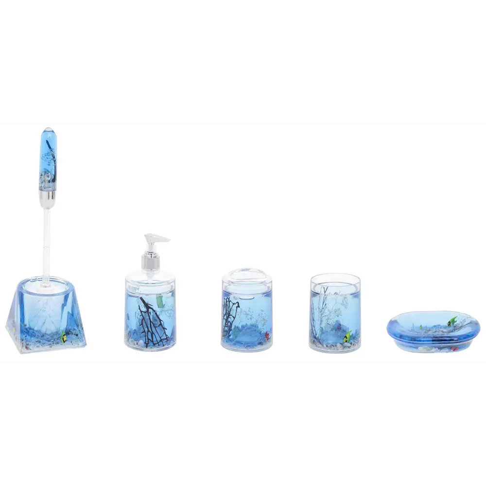 Мыльница настольная Аквалиния Морская Рыбка пластик цвет голубой STLM-2070345 - Вид №1