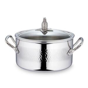 Кастрюля низкая Omegna, со стеклянной крышкой, нержавеющая сталь, Ø24 см, 6 л