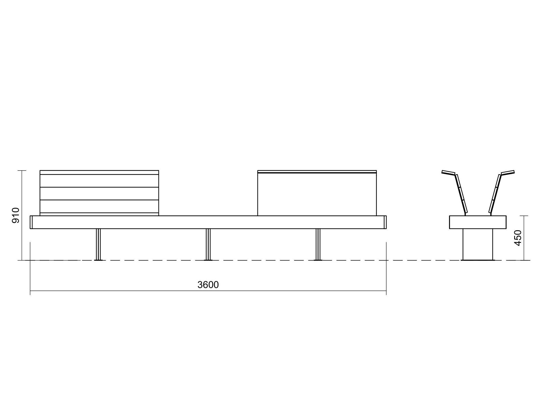 Скамья WPC со спинкой Studio Città ZEPHYR LONG DUO ARCH-00152174 - Вид №1