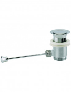 100300 008 00  Автоматический слив для умывальника, с клапаном, горизонтальная тяга, затяжка 40/48 мм Valentin Матовый Никель