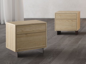 Деревянная прямоугольная тумбочка с ящиками