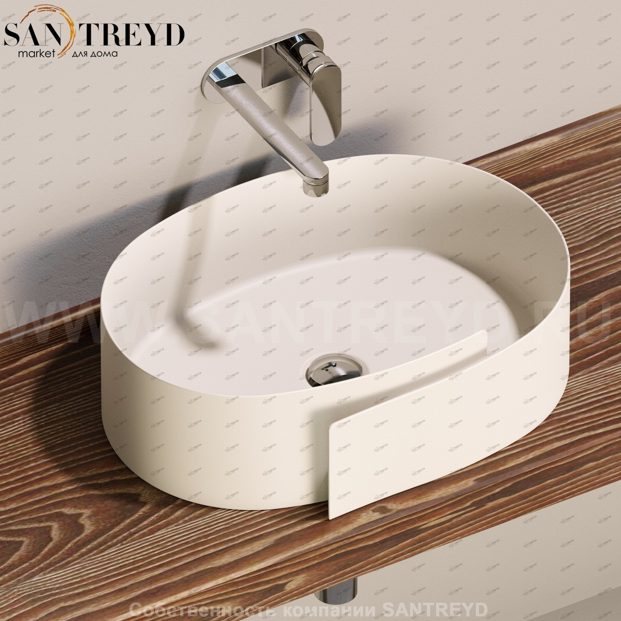 RL56L9003 Накладная раковина на столешницу  овальная Ceramica Flaminia Roll