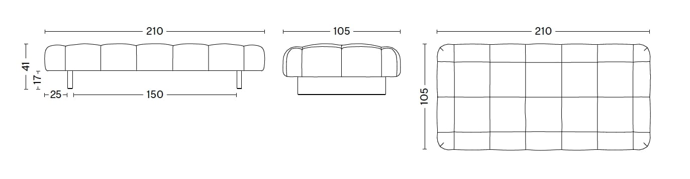 Скамейка из ткани Hay Quilton Lift ARCH-00141505 - Вид №15