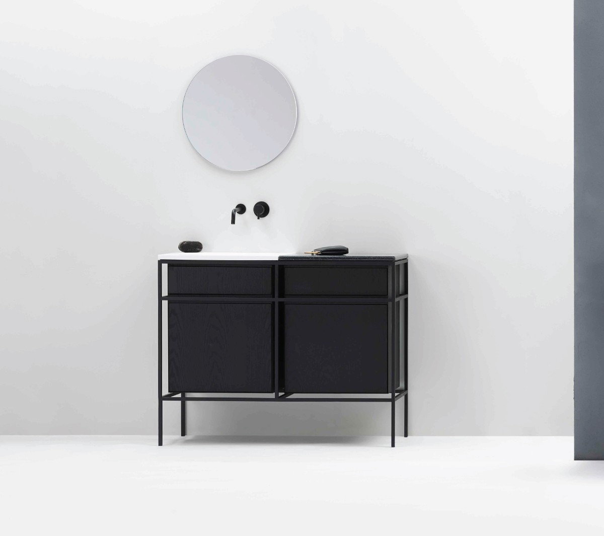 Ex.T Frame Умывальник с решеткой и тумбой comp-gl1-ss-cs - Вид №1