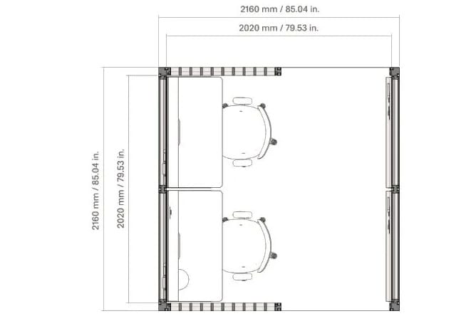 Офисный остров со встроенным освещением Mute Modular ARCH-00045114 - Вид №3