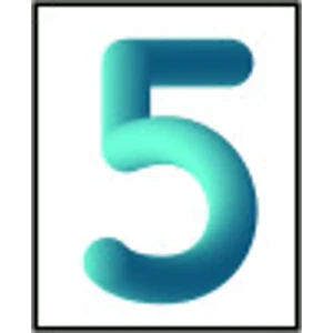 Цифра «5» самоклеящаяся 50x40 мм пенополиэтилен цвет глянцевый белый