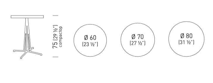 Круглый стальной стол со спицами GABER BRISTOL ROUND ARCH-00058599 - Вид №4