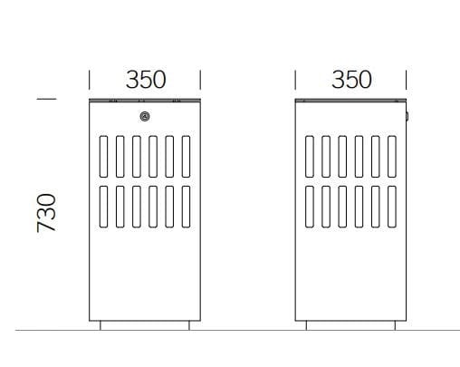Нержавеющая сталь открытый мусорный бак BENKERT BANKE мусорное ведро ARCH-00044252 - Вид №2