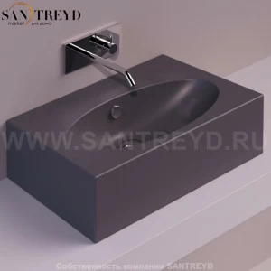 LFT54ANTRACITEMATT Подвесная раковина настенная прямоугольная Simas LFT Spazio черная