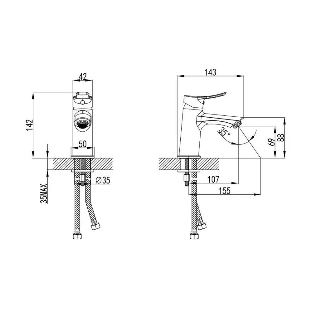 IDDIS Shape - смеситель для раковины с изогнутой ручкой и хромированным покрытием 86588916 STLM-1584934 - Вид №3