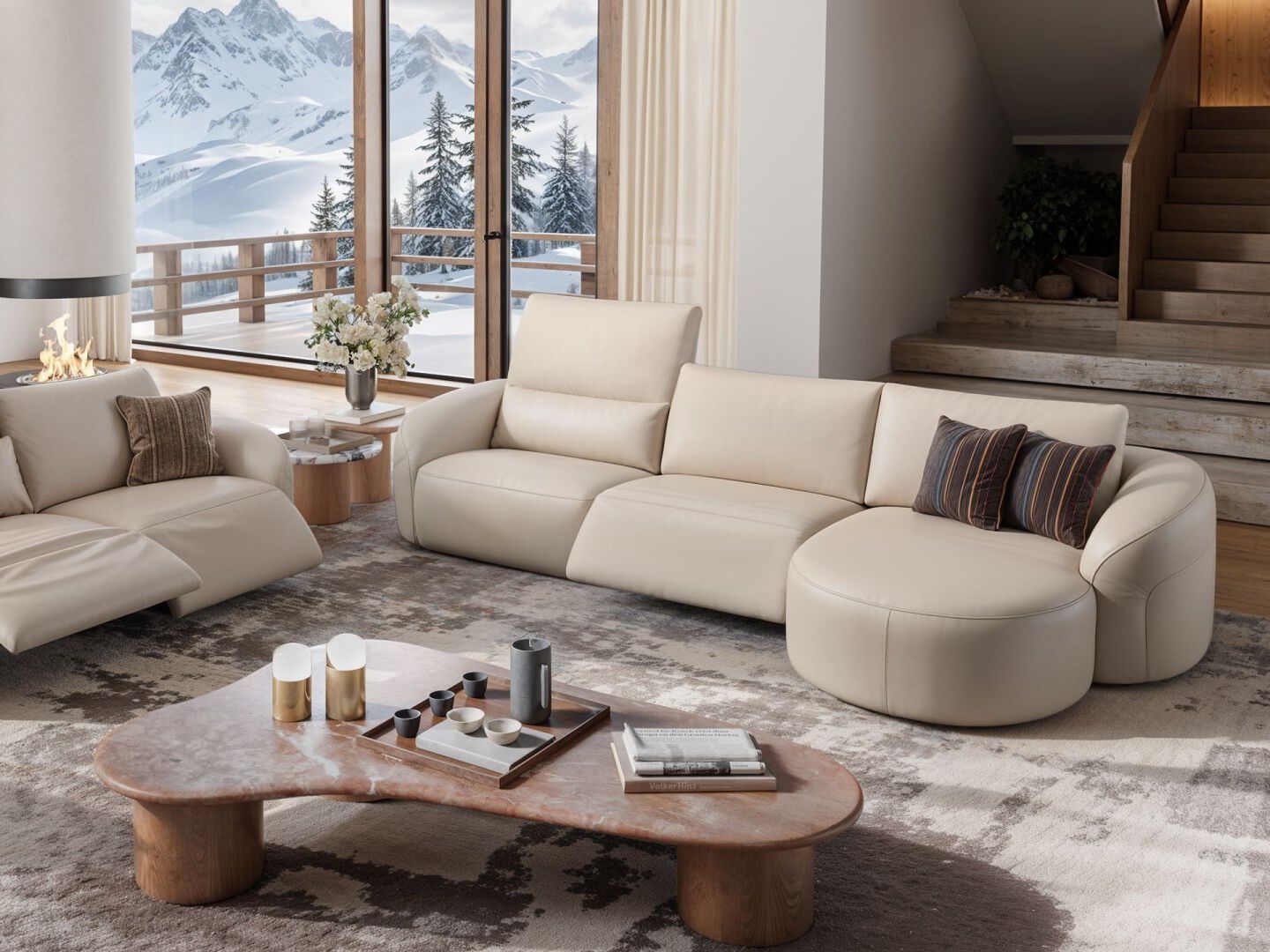 Кожаный диван с полуостровом Sofanella Санкт-Мориц ARCH-00038944 - Вид №9