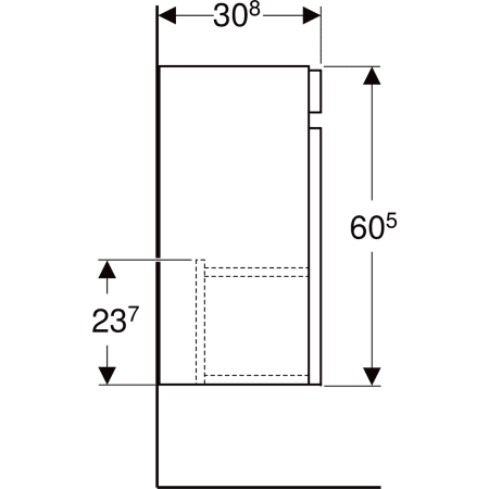 501.903.01.1 Шкафчик для раковины Geberit Renova Plan, с одной дверью Geberit  - Вид №17