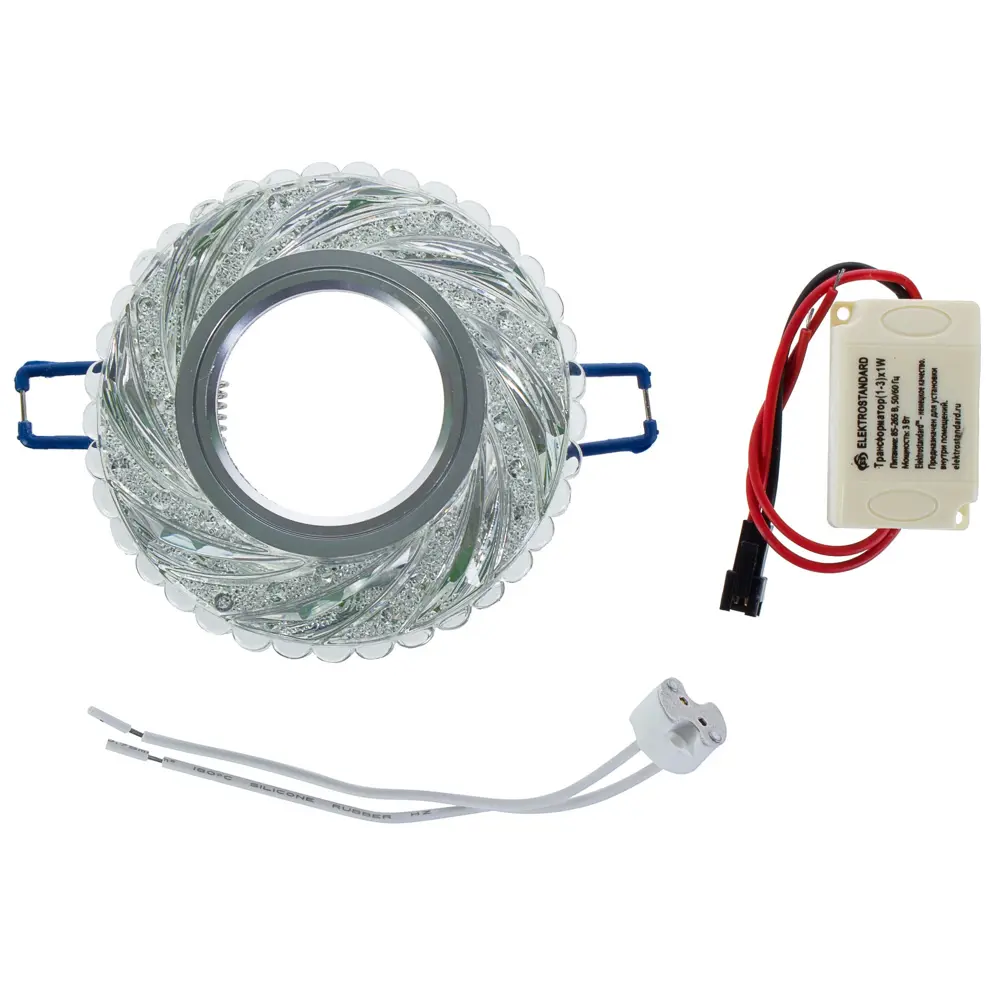 Спот точечный встраиваемый Elektrostandard "Whirl" с LED-подсветкой под отверстие 60 мм, 1 м², цвет прозрачный 18614060 STLM-2031716  - Вид №2
