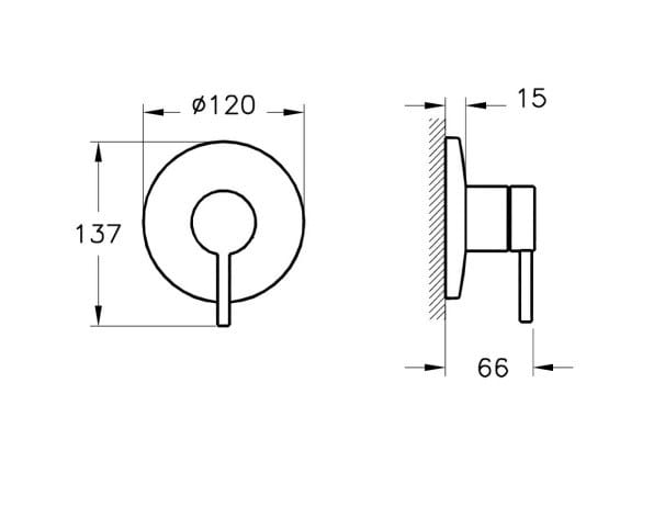 Встраиваемый однорычажный смеситель для душа VitrA Bathrooms Origin ARCH-00095835 - Вид №4