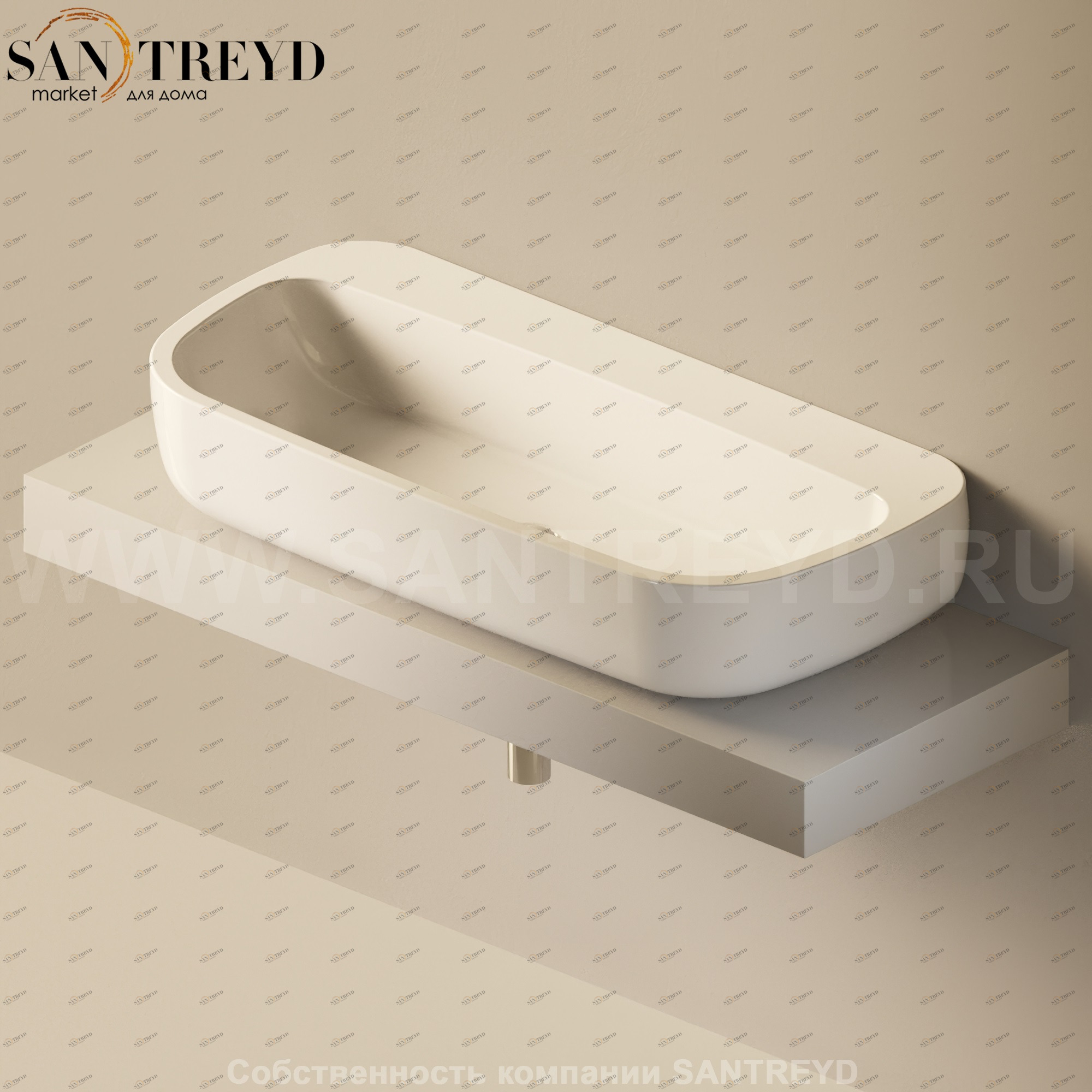 Flaminia FORTY6 Столешница от 120 до 250 см серая F6MN100.7047 Ceramica Flaminia F6MN1007047