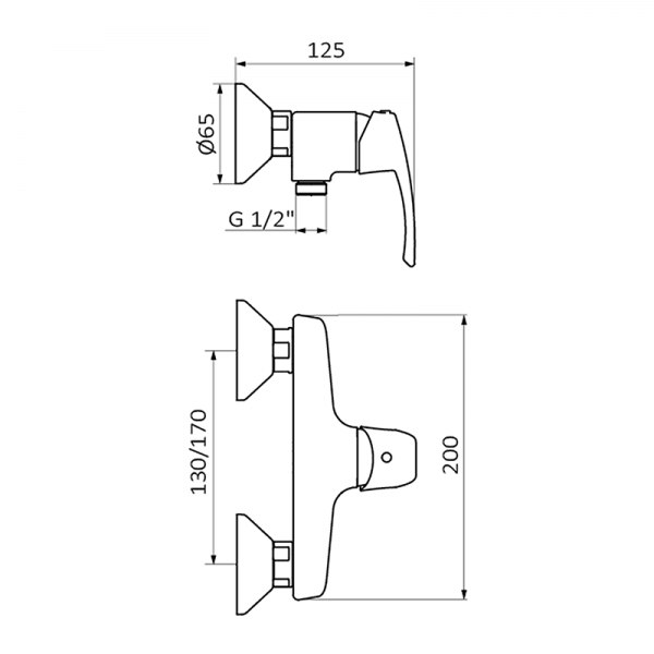 Смеситель для душа TEN PRO GRB MIXERS 10328500  - Вид №1