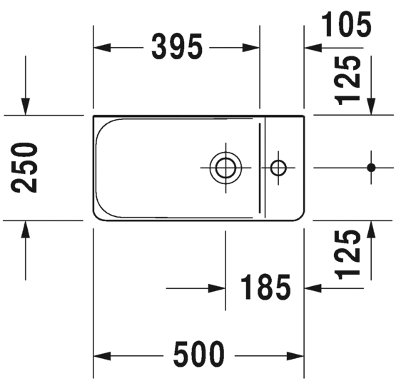 0715500000 Подвесная раковина настенная овальная Duravit P3 Comforts - Вид №1