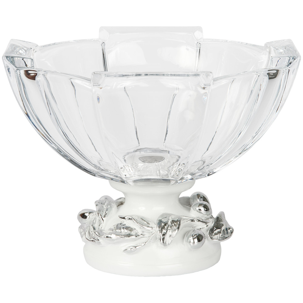 52106,52107 Фруктовница и ваза Oliva Branch Silver BOGACHO 4627196591394, 4627196591424 - Вид №2