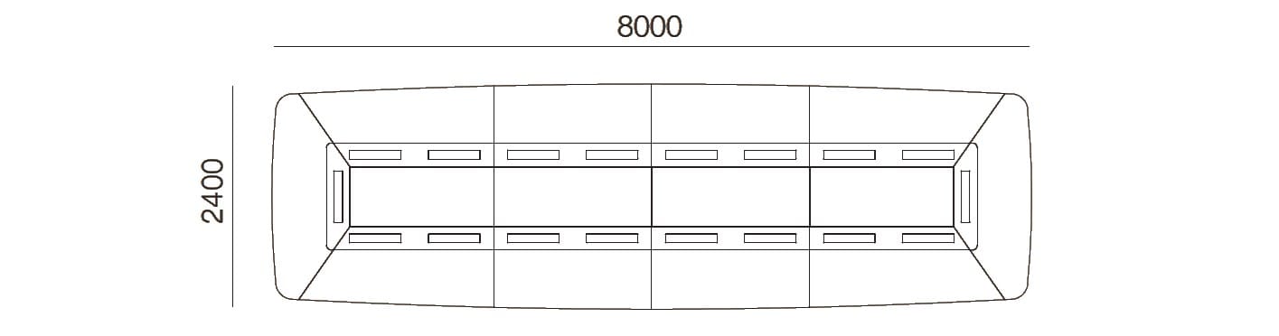 Прямоугольный стол для встреч из черного дерева и мраморной столешницы PROF Bespoke ARCH-00041592 - Вид №8