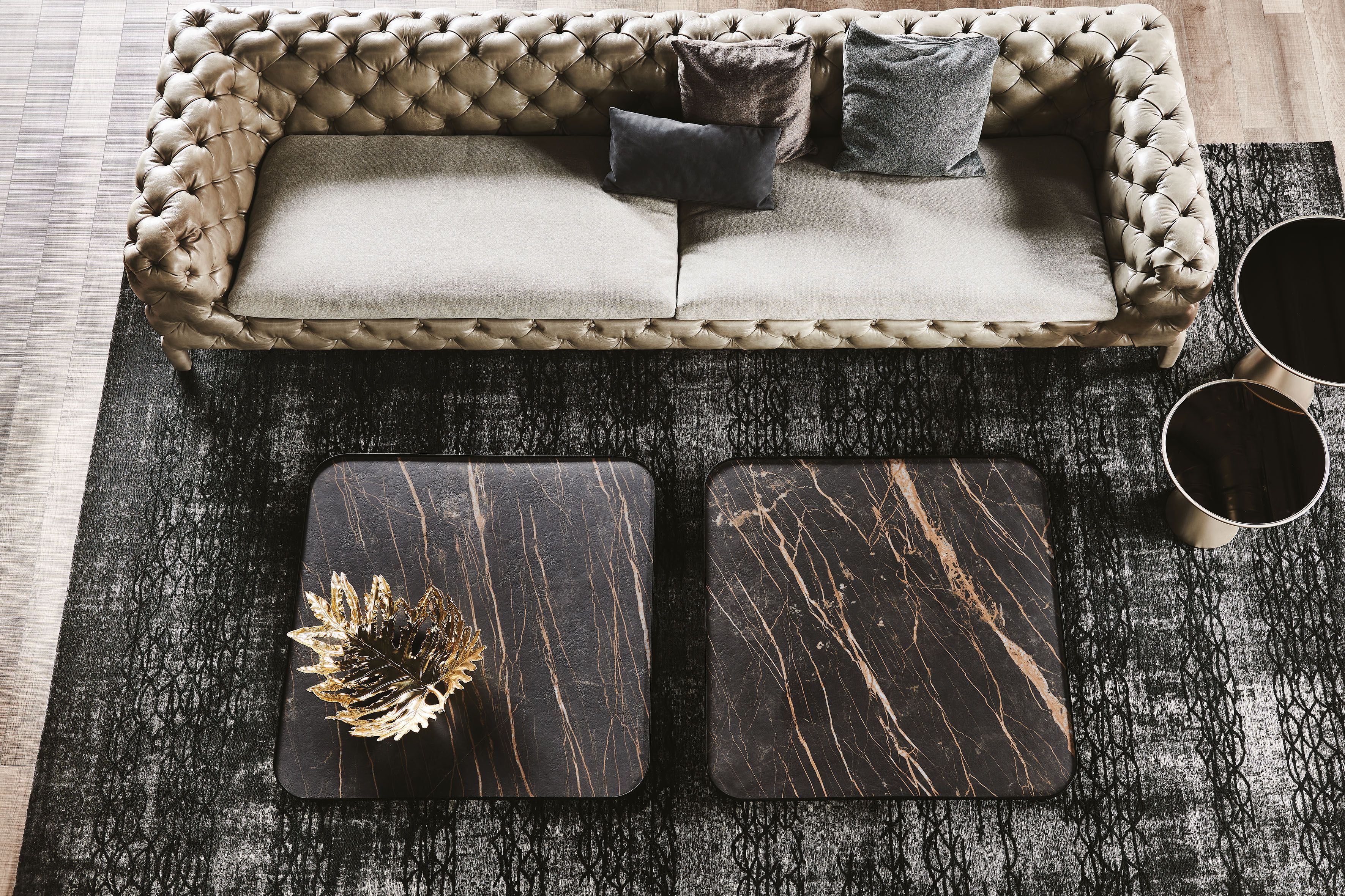 Квадратный металлический журнальный столик и керамическая столешница Cattelan italia BENNY KERAMIK ARCH-00120877 - Вид №5