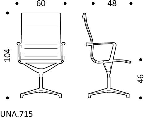 ICF Поворотное офисное кресло из ткани с 4 спицами Una chair sun-id-1357690 - Вид №2