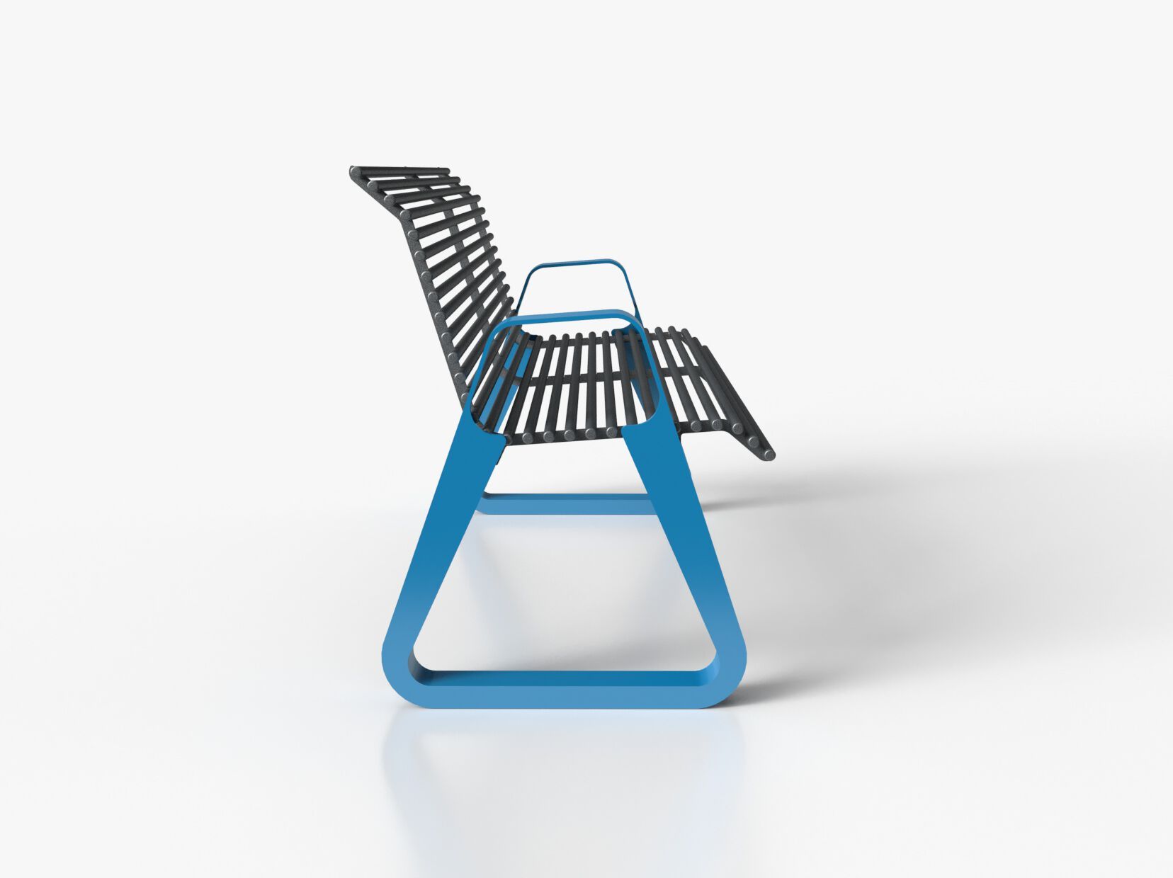 Оцинкованная стальная скамья со спинкой Viscio Urban Design GINGER ARCH-00123550 - Вид №5