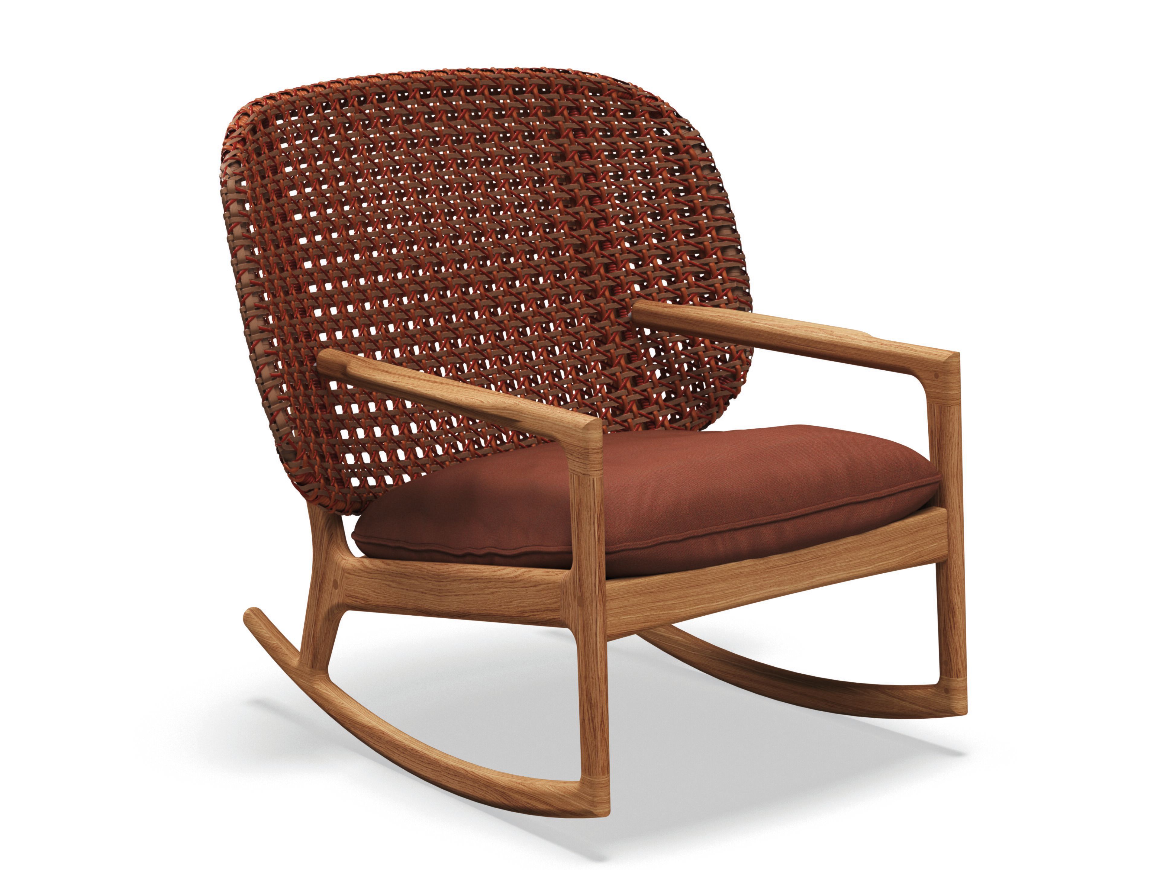 Плетеное кресло-качалка из тикового дерева с подлокотниками Gloster ARCH-00002857 - Вид №2