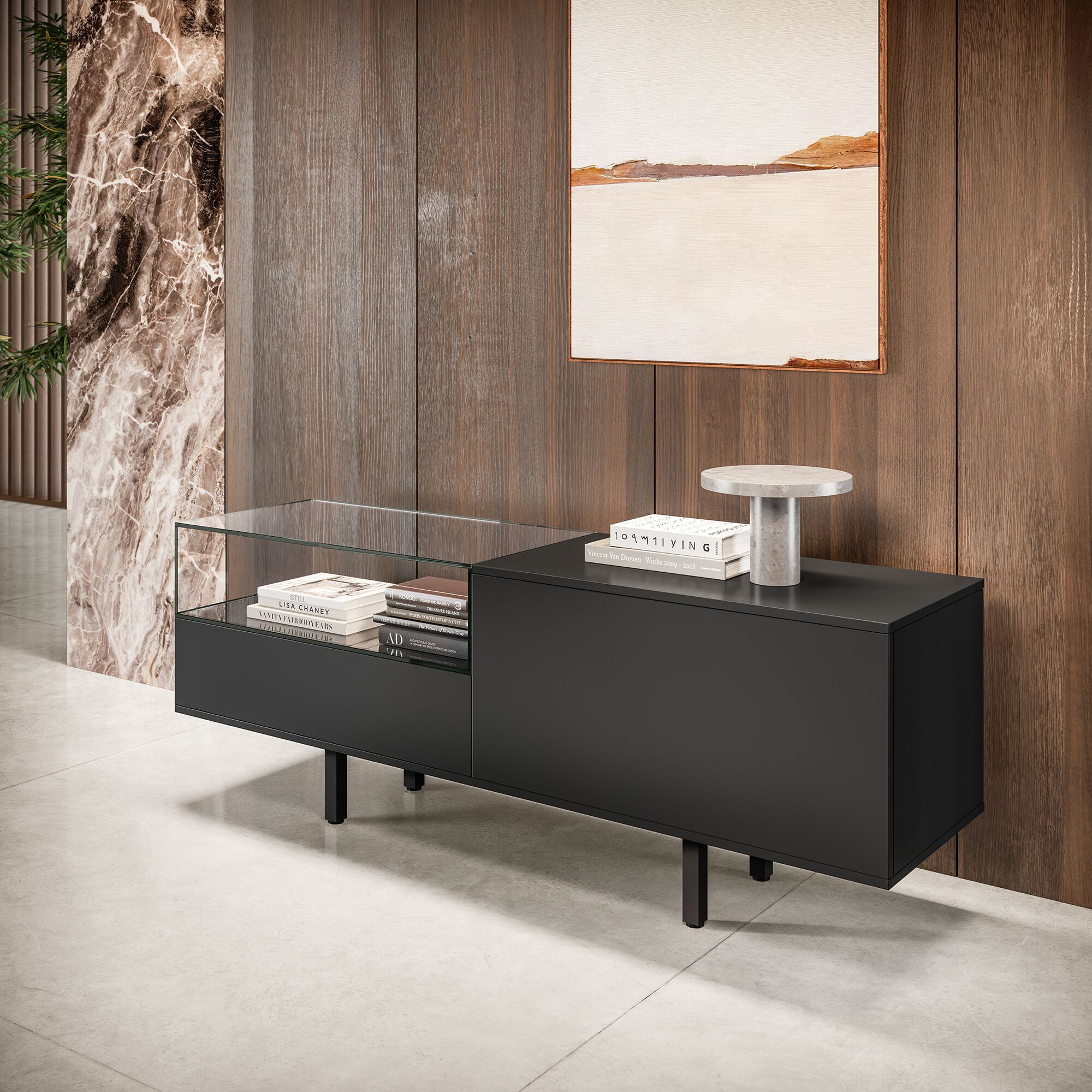 Шкаф из дерева и стекла с дверями About Office йога ARCH-00124392 - Вид №2