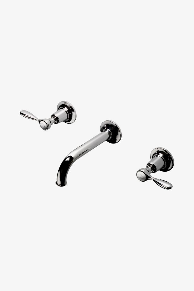 EALS47 Easton Classic Низкопрофильный настенный смеситель для унитаза с тремя отверстиями, удлиненным изливом и металлическими ручками Waterworks 