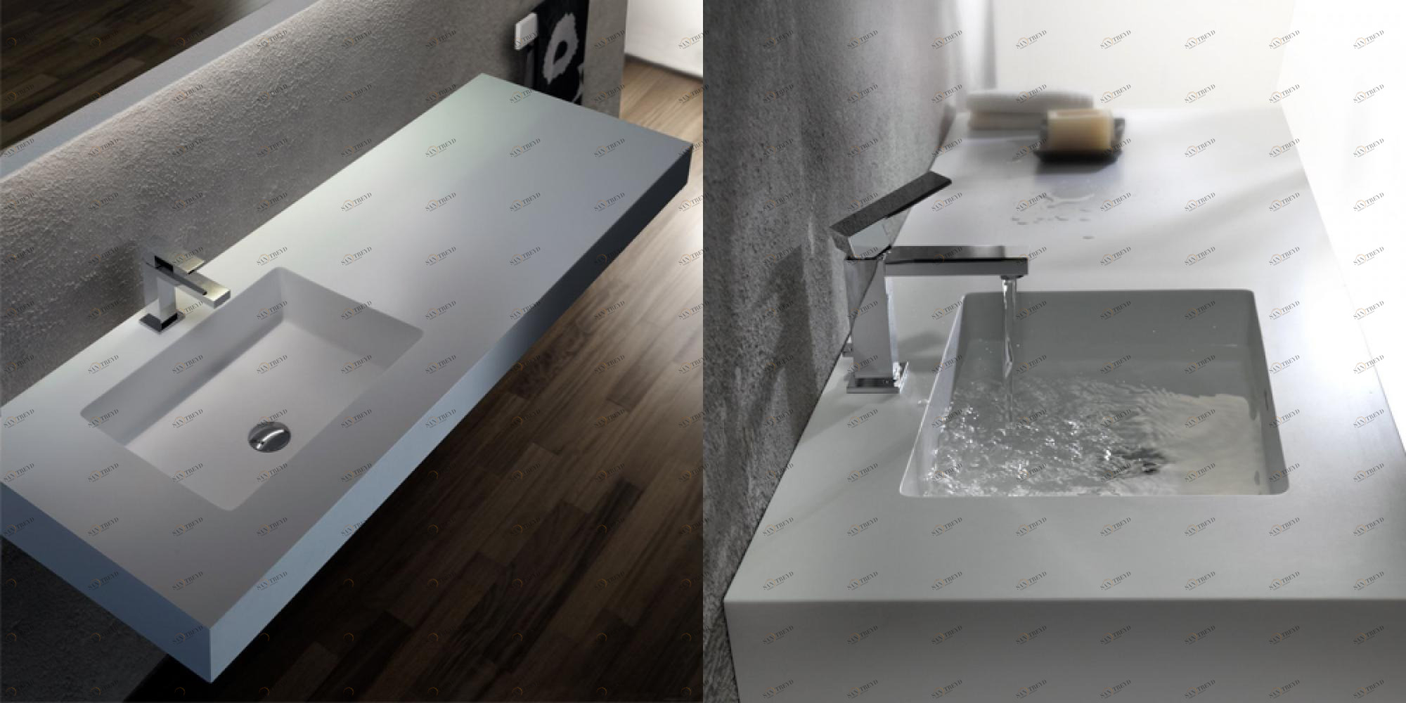 Столешница со встроенной раковиной Glow Large 101-120 см Karolitalia BLUBLEUGLOWLARGE101120