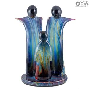 1250 ORIGINALMURANOGLASS Скульптура Семья - халцедон - автор Andrea Tagliapietra - муранское стекло 18 см