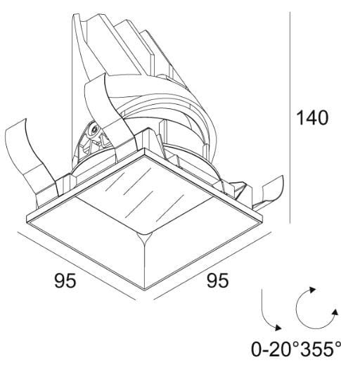 Квадратный регулируемый светодиодный прожектор Deltalight Entero ARCH-00018148 - Вид №1