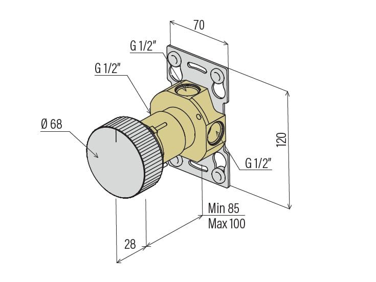 Смеситель для душа из нержавеющей стали Amphora катушка ARCH-00069313 - Вид №3